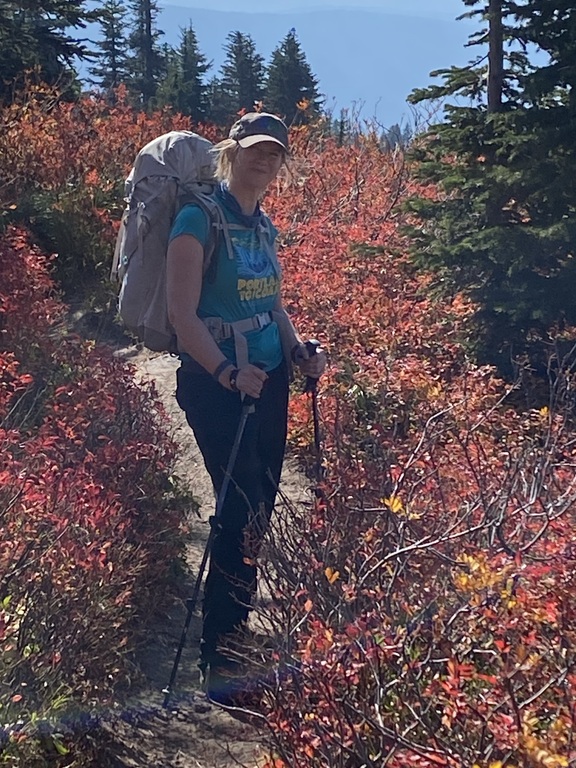 Rebecca deep in the Choke Cherry