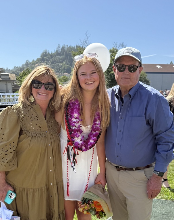 Carla and Clint with our eldest granddaughter 
