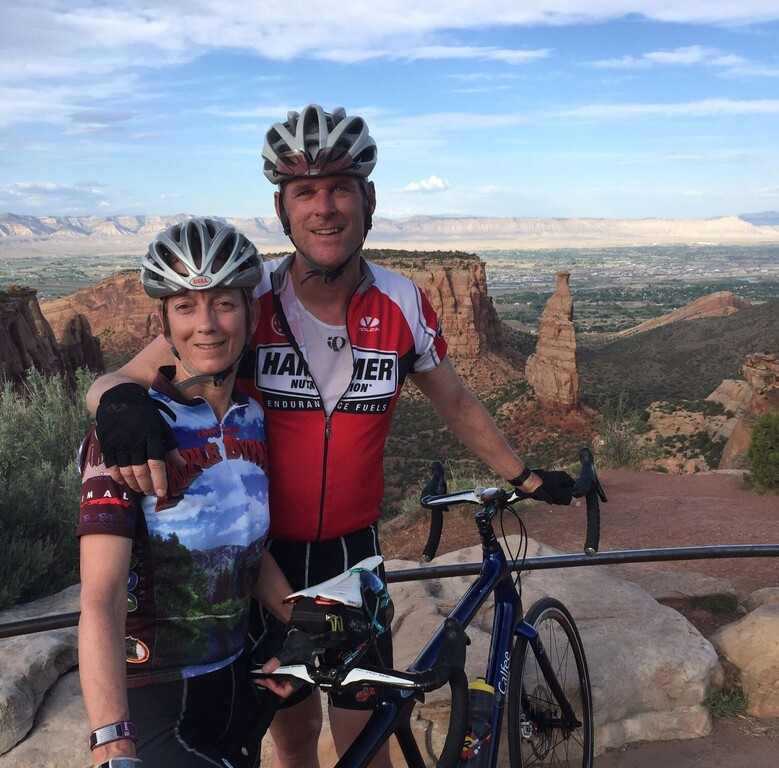 View of Independence Rock and Grand Junction from the top of the Colorado National Monument, one of our favorite local bike r...