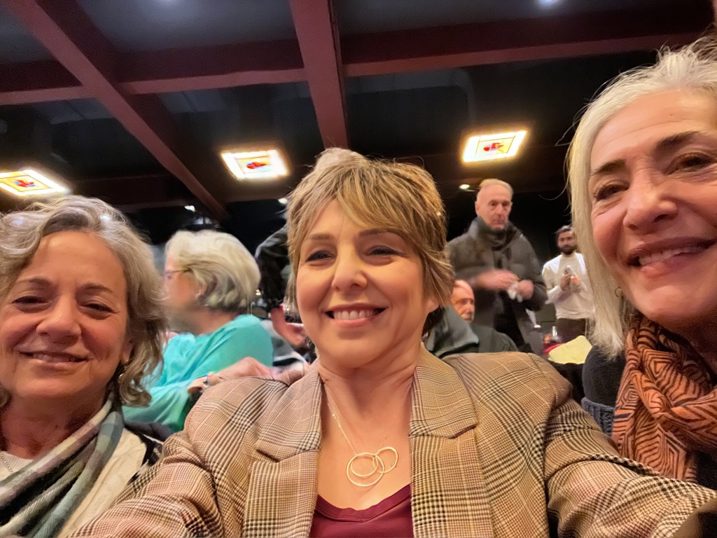 with friends at the Theater in NYC