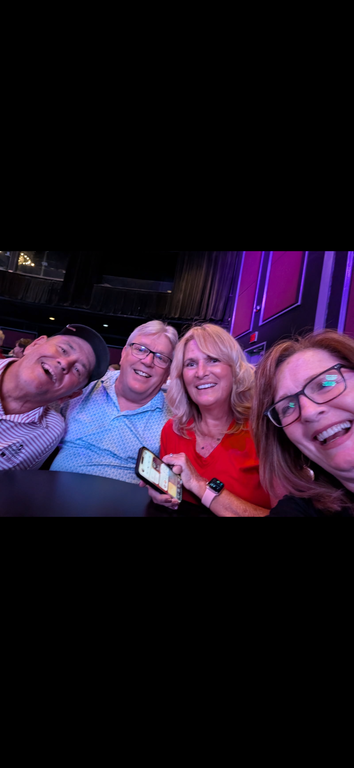 Watching a show with friends in Las Vegas.