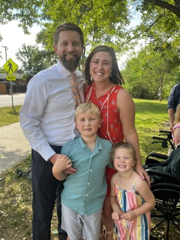Our family at a wedding